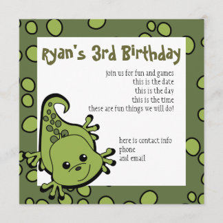 Invitación Cute Lil' Lizard