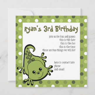 Invitación Cute Lil' Lizard