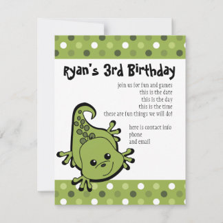Invitación Cute Lil' Lizard