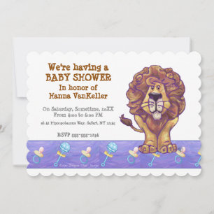 Invitación Cute Lion Baby Shower