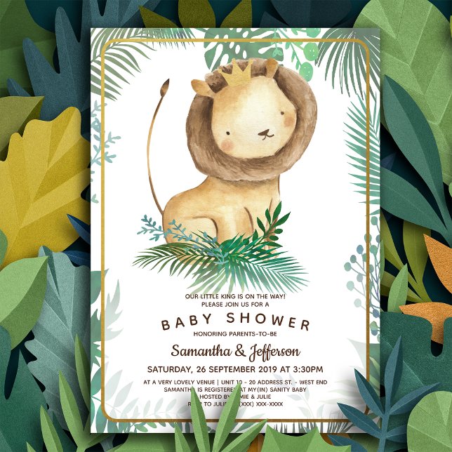 Invitación Cute Lion Baby Shower Theme (Subido por el creador)