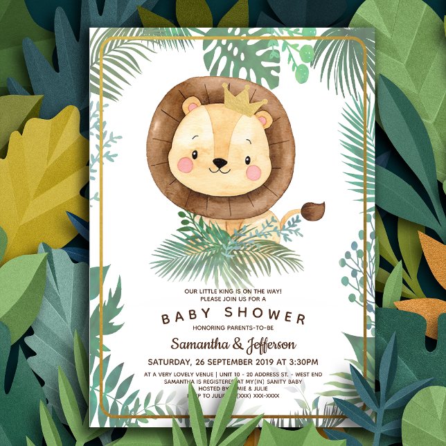 Invitación Cute Lion Baby Shower Theme (Subido por el creador)