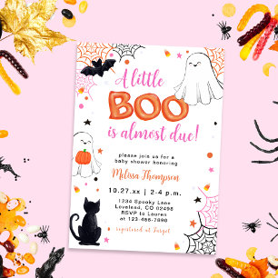 Invitación Cute LIttle Boo Halloween Chica Baby Shower