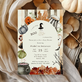 Invitación Cute Little Boo Halloween Ghost Baby Shower