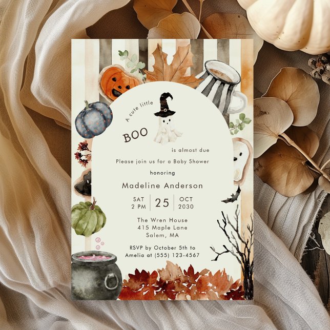 Invitación Cute Little Boo Halloween Ghost Baby Shower (Subido por el creador)