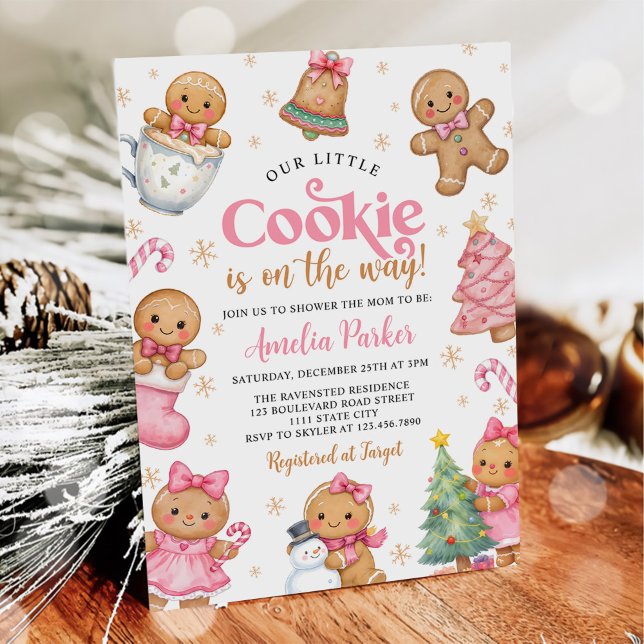Invitación Cute Little Cookie Winter Christmas Baby Shower (Subido por el creador)