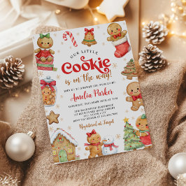 Invitación Cute Little Cookie Winter Christmas Baby Shower