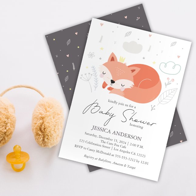 Invitación Cute Little Fox Baby Shower (Subido por el creador)