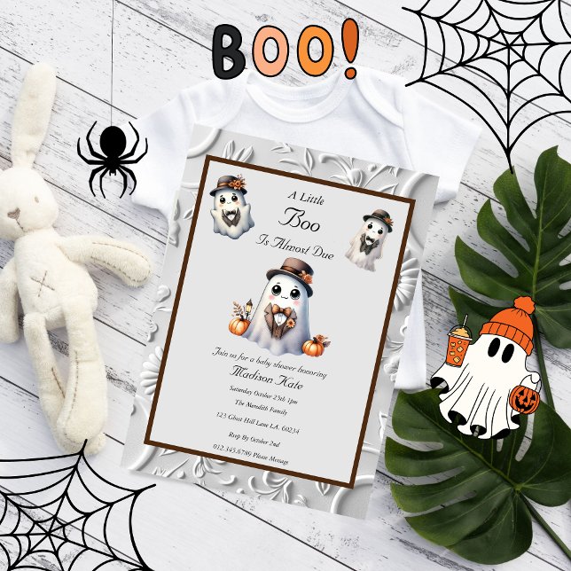 Invitación Cute Little Girl Boo Halloween Baby Shower (Subido por el creador)