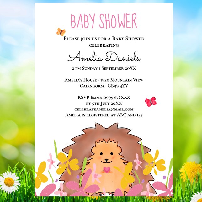 Invitación Cute Little Hedgehog Baby Shower (Subido por el creador)