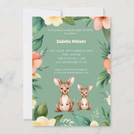 Invitación Cute Little Kangaroos Baby Shower