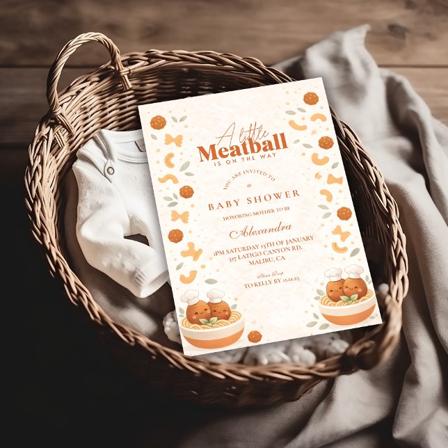 Invitación Cute Little Meatball Baby Shower (Subido por el creador)