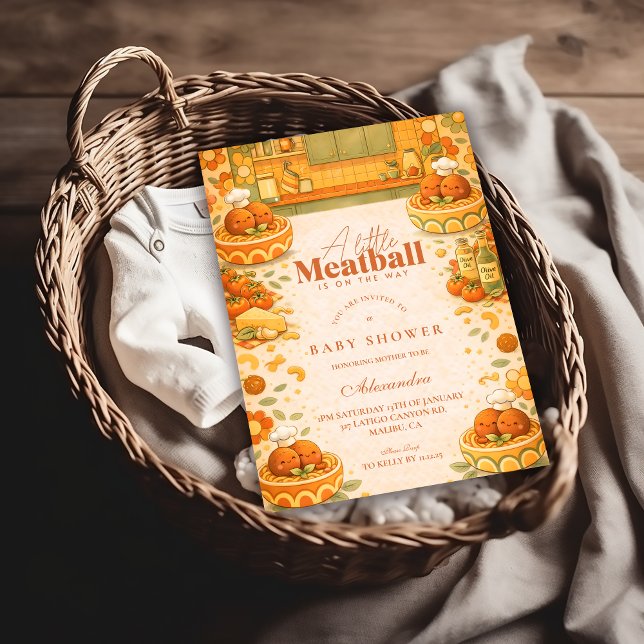 Invitación Cute Little Meatball Baby Shower (Subido por el creador)