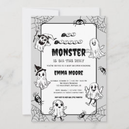 Invitación Cute Little Monster Baby Shower Illustration