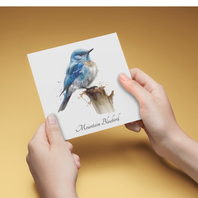 Invitación Cute Little Mountain Bluebird Watercolor, personal (Subido por el creador)