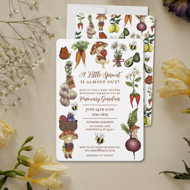 Invitación Cute Little Sprout Farmers Market Baby Shower (Subido por el creador)
