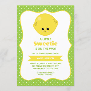 Invitación Cute Little Sweetie Lemon Baby Shower