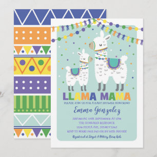 Invitación Cute llama Baby Shower Alpaca Niño Llama Mama