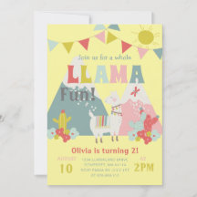 Cute Llama entera Divertida Niños Cumpleaños Tema
