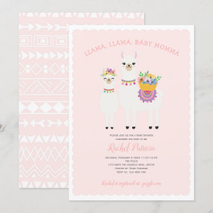 Invitación Cute, Llama, nena ducha