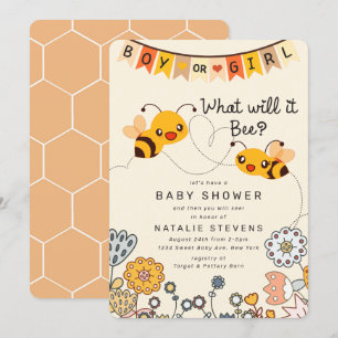 Invitación Cute lo que será para revelar Baby Shower