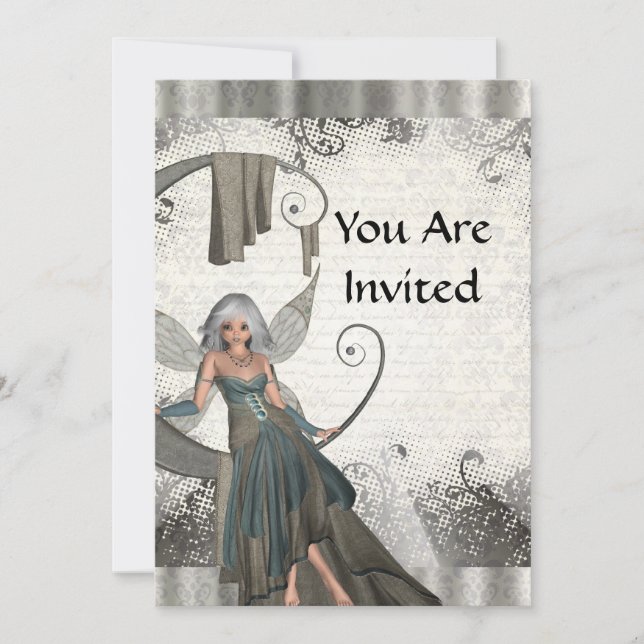 Invitación Cute manga fairy (Anverso)