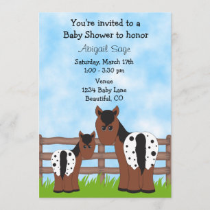 Invitación Cute Mare y Foal Appaloosa Horse Baby Shower