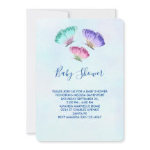 Cute Mariposas Acuarela Coloridas Baby Shower