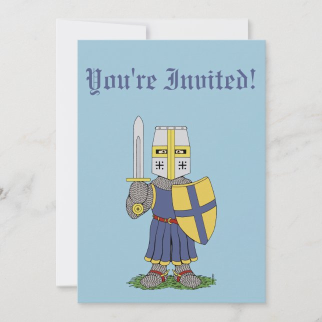Invitación Cute Medieval Knight (Anverso)
