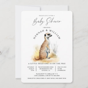 Invitación Cute Meerkat Baby Shower Género neutro