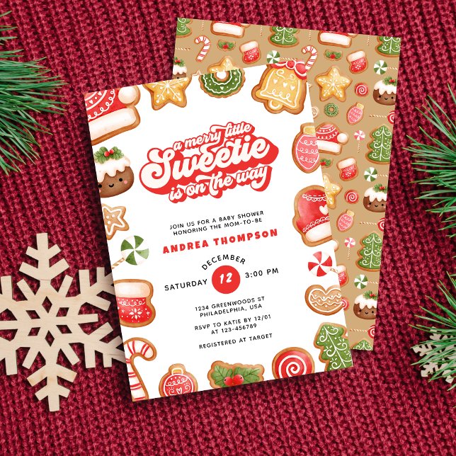 Invitación Cute Merry Little Sweetie Gingerbread Baby Shower (Subido por el creador)