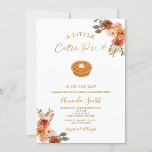 Invitación Cute Mini Cutie Pie Gingham Fall Baby Shower