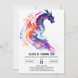Invitación Cute Mithics Kids Dragon Cumpleaños