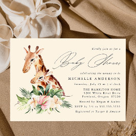 Invitación Cute Mom and Baby Giraffe Baby Shower