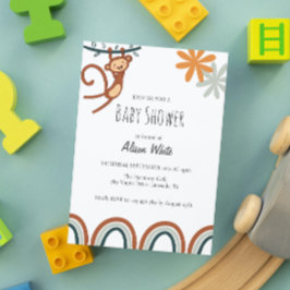 Invitación Cute Monkey Baby Shower