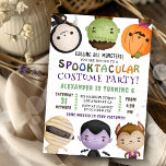 Invitación Cute Monster Kids Costume fiesta de cumpleaños de<br><div class="desc">Prepárese para una desconcertante fiesta de cumpleaños con un stume de Halloween con nuestra "Llamada a todos los monstruos,  ¡una invitación de fiesta de cumpleaños de Halloween!" Perfecto para la fiesta de cumpleaños del disfraz de Halloween esta invitación marca el tono para una celebración divertida y hábil. 🎃 👻</div>