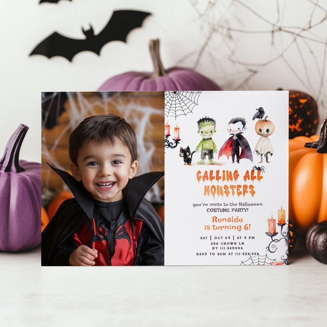 Invitación Cute Monsters Costume fiesta cumpleaños (Subido por el creador)