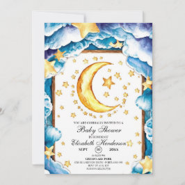 Invitación Cute Moon Celestial Baby Shower