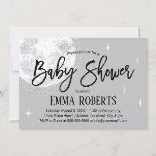 Invitación Cute Moon & Twinkle Little Stars Baby Shower