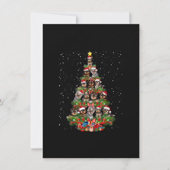 Invitación Cute Morkie Perro Regalos De Árbol De Navidad Deco (Anverso)