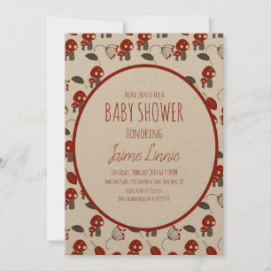 Invitación Cute Mushroom Baby Shower Garden Forest