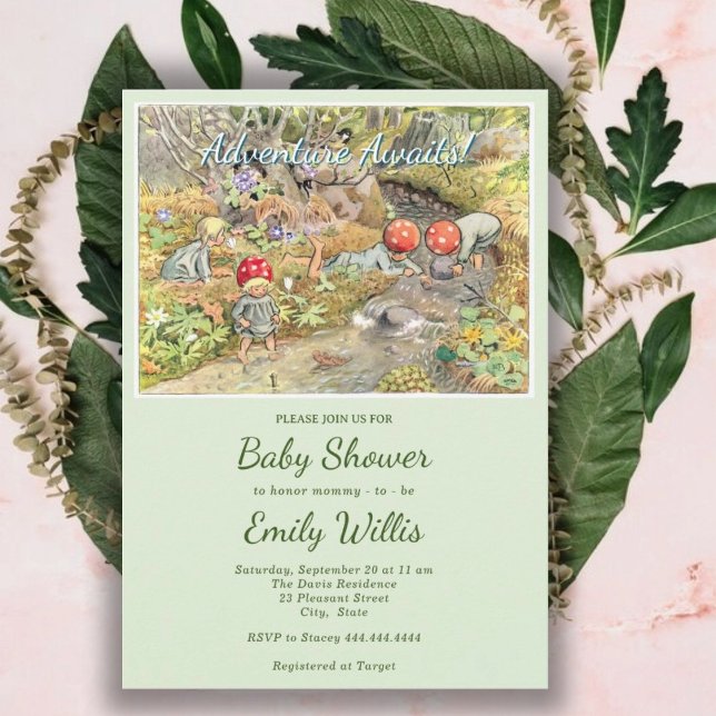 Invitación Cute Mushroom Woodland Baby Shower (Subido por el creador)
