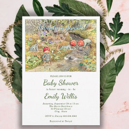 Invitación Cute Mushroom Woodland Baby Shower