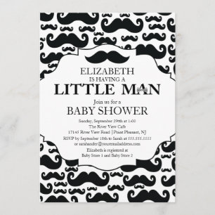 Invitación Cute Mustache Bash Boys Baby Shower