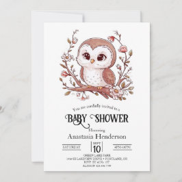 Invitación Cute Mystical Owl Baby Shower