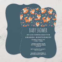 Cute Naranja Fox Pattern Baby Shower