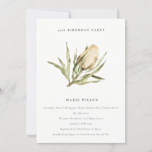 Invitación Cute nativo de Banksia Floral Cualquier edad Cumpl
