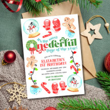 Cute Navidad Más MARAVILLOSO Primer Cumpleaños