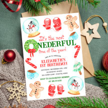 Cute Navidad Más MARAVILLOSO Primer Cumpleaños