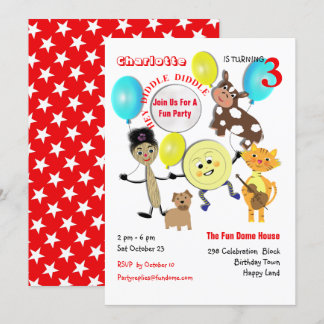 Invitación Cute Nursery Rhyme Personalizados Niños Cumpleaños